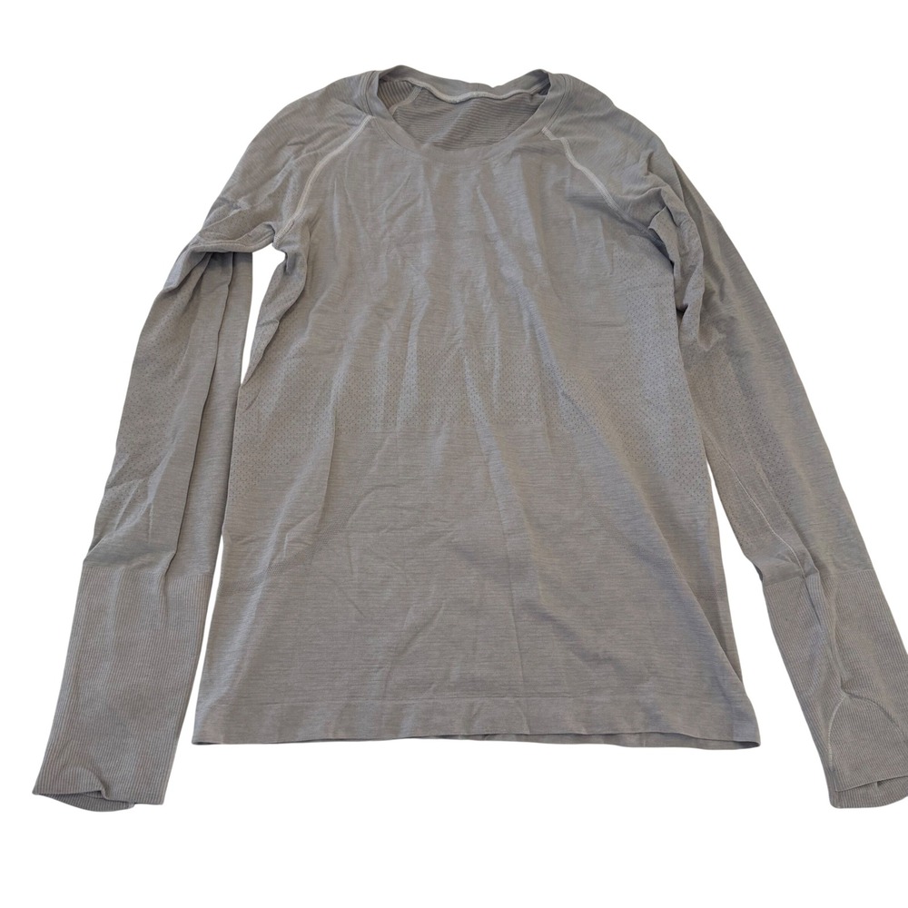 Lululemon Swiftly Tech Long Sleeve Shirt Heathered Slate Gray size 6 Running Top